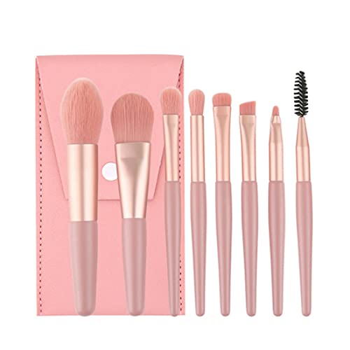 Make Up Pinsel Set Professional 8Pcs Set Aus Pinselset Make up Pinsel Mit Foundation Lidschatten Augenbrauenpinsel Schminkpinsel Set(süßes Pulver + V-Beutel) von SULIUDAJI