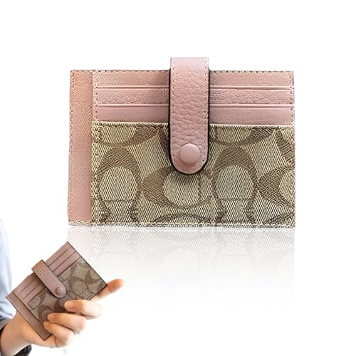 SULIUDAJI 1 Stück Geldbörse Damen Mini PU Leder Portmonee für Frauen Kleines Zipper Portemonnaie mit 9 Kartenfächern Schmal Kurzer Geldbeutel Wallet Klein Brieftasche Schlanke Geldbörsen(Rosa) von SULIUDAJI