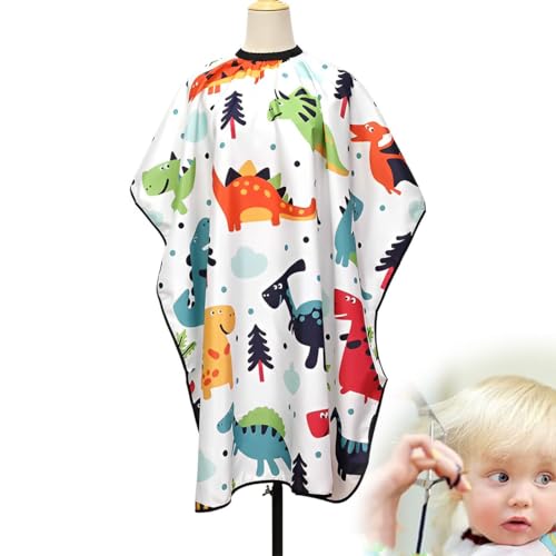 SULIUDAJI 1 Stück Kinder Friseurumhang, Dinosaurier-Motive Professioneller Kinder Haarschneideumhang Friseurumhang Verstellbarer Friseur Umhang für Kinder Erwachsene Friseursalon Zubehör von SULIUDAJI