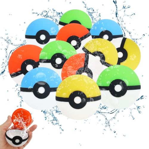 SULIUDAJI 12 Stück Wasserbomben Wiederverwendbar,Silikon Wasserbomben Selbstschließend Spritzbälle Sommer Wasserspielzeug Für Kinder Im Alter Von 3-12 Jahren Für Spaß Pure Farbe von SULIUDAJI