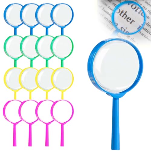 SULIUDAJI 16 Stück Magnifying Glasses Children, Detective Set Children, Outdoor Researcher Handheld Magnifier, Cup Magnifier For Children, Plastic von SULIUDAJI