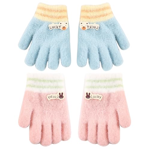 SULIUDAJI 2 Paare Babyhandschuhe Baby Fäustlinge Paar Baby und Kleinkind Winter Warme Fäustlinge Handschuhe Fäustlinge Fäustlinge für Kinder im Alter von 1-3 Jahren. von SULIUDAJI