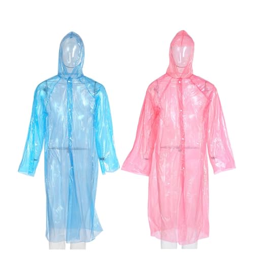 SULIUDAJI 2 Stück Regenmantel Regenponcho Damen Herren Kinder Wasserdicht, Regencape Regenmantel Regen Poncho Cape Festival Faltbar Wiederverwendbar Für Wandern Camping Radfahren Reisen von SULIUDAJI