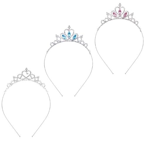 SULIUDAJI 3 Stück Prinzessin Krone Tiara, Mädchen Stirnband Haarband Tiara Strass Kristall Perle Tiara Tiara Kopf Krone Für Frauen Mädchen Hochzeit Abschlussball Party von SULIUDAJI