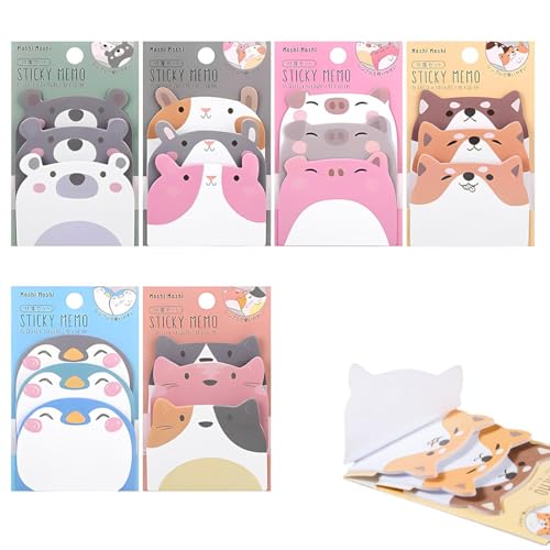 SULIUDAJI 6 Bücher Haftnotizen Notes, Cute Sticky Notes, Self-Adhesive, 270 Notes Animal Theme, Colourful Sticky Notes For Learning And Marking, Small Gifts For Children SULIUDAJI 6 Bücher Haftnotizen Notes, Cute Sticky Notes, Self-Adhesive, 270 Notes Animal Theme, Colourful Sticky Notes For Learning And Marking, Small Gifts For Children von SULIUDAJI