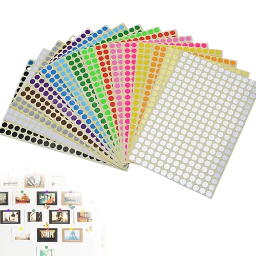 SULIUDAJI Colourful Self-Adhesive Adhesive Dots Stickers 6 Mm Round Dot Stickers 16 Colours Small Colour Coding Labels Marking Dots For Labelling (6 Mm) von SULIUDAJI
