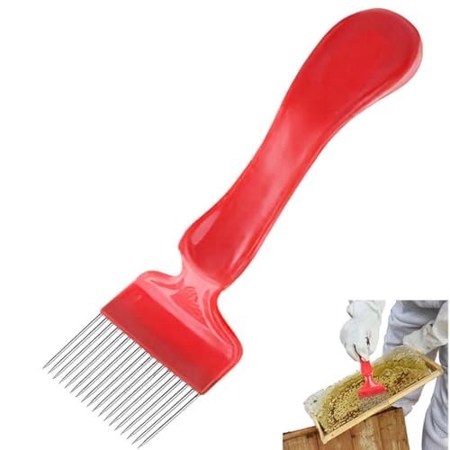 SULIUDAJI Entdeckelungsgabel, Edelstahl Entdeckelungs Gabel, Imkereiwerkzeuge Honig Kamm Imkereiausrüstung Zubehör, Bienen Gabel Entdeckelungsgabel Imker Bienenzucht Werkzeug Mit 21 Zinken von SULIUDAJI