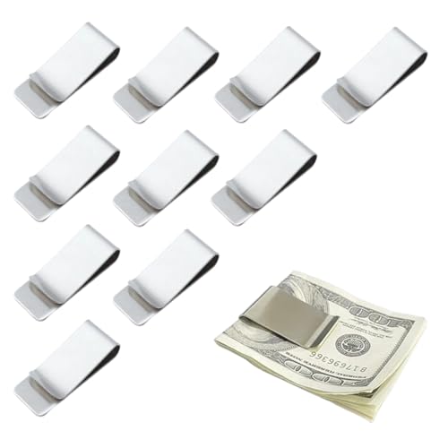 SULIUDAJI Pack Of 10 Stainless Steel Money Clip Men'S Slim Wallet Money Clip Money Clip For Cash Bills Cards Documents Banknotes Business Card Credit Card, Colour: Stainless Steel SULIUDAJI Pack Of 10 Stainless Steel Money Clip Men'S Slim Wallet Money Clip Money Clip For Cash Bills Cards Documents Banknotes Business Card Credit Card, Colour: Stainless Steel von SULIUDAJI