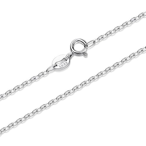 SULIUDAJI Schmuck Feine 925 Silber Panzerkette 1Mm - Damen Halskette Silber von SULIUDAJI