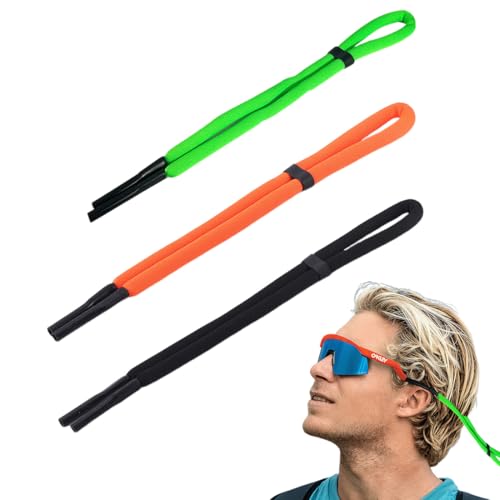 SULIUDAJI Schwimmfähiges Brillenband Im 3Er-Pack - Sportbrillenband Für Wassersport Geeignet - Ca. 66 Cm Lang (Mix) von SULIUDAJI