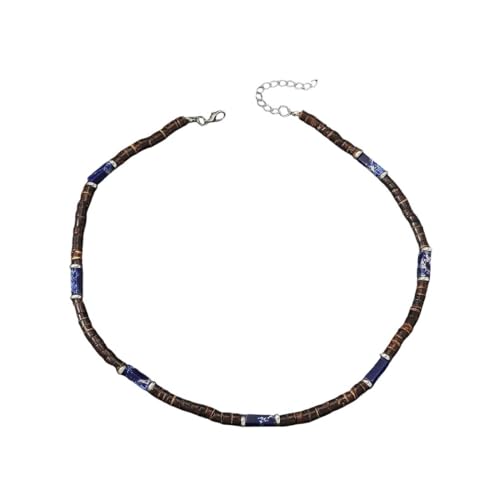 SULIUDAJI Surferkette Herren, Surfer Halskette Mit Kokosnuss Perlen, Patchwork-Halskette Aus Holzperlen Im Bohemian-Stil, Handmade Herrenhalskette, Strand-Schmuck von SULIUDAJI