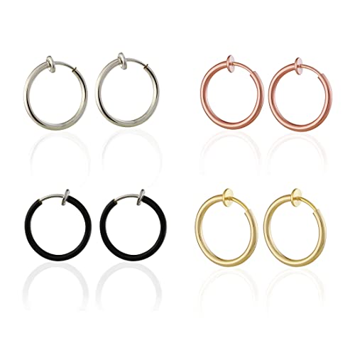 SULIUDAJI Vier Paar runde Ohrringe zum Anstecken für Punk- und Gothic-Looks. von SULIUDAJI