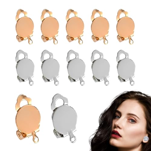Über 60pcs Edelstahl Clip-On Ohrring Flache Runde Ohrclips Damen Tablett Ohrklipser Damen Ohne Ohrlöcher Sterling Silber Ohrring Stopper Ohrstecker Verschluss Ohrstopper Universal Größe von SULIUDAJI