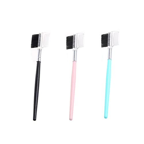 Wimpernkamm 2 PCS 2-in-1-Augenbrauenbürste mit Kamm Doppelseiten für Frauen Make-up Kosmetik Schwarz rosa blau von SULIUDAJI