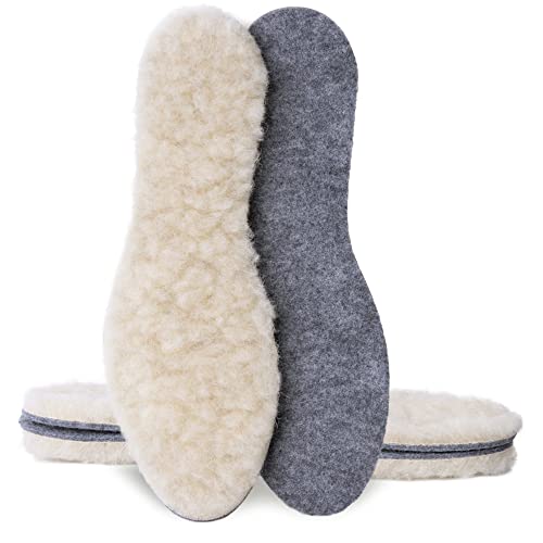 SULPO 2 Paare Kinder Filzsohlen mit Wolle - dicke Wollsohlen aus Lammwolle und Filz - Gr. 28-35 (30) von SULPO