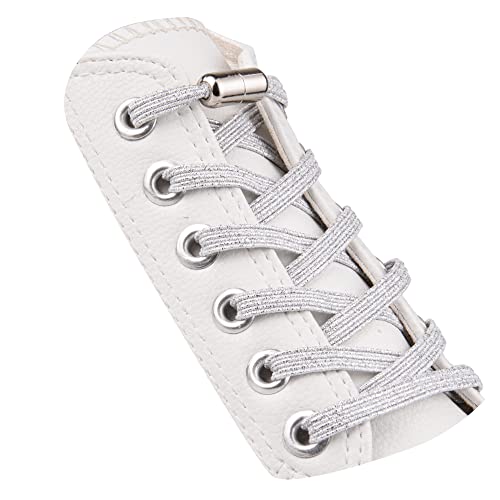 SULPO 2 Paare flache Schnürsenkel ohne Binden - Elastische Schnürsenkel mit Metallkapseln - Schnürsenkel Schnellverschluss - Gummi Schnürsenkel für Erwachsene & Kinder - Schuhbänder ohne Binden von SULPO