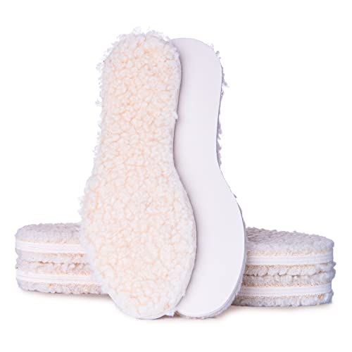 SULPO Winter-Einlagen - Natürliche Schafwolle oben, Latexschaum unten - Warm, robust, exzellente Stoßdämpfung - Thermo-Einlegesohlen für Herbst- & Winterschuhe - Größen: 36-46, 2 Paare von SULPO