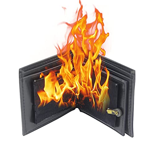 SUMAG Magietricks Flaming Wallet Magician Magic Fire Wallet Bühne Street Inconceivable Show Prop (schwarz) von SUMAG