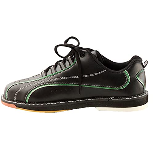 SUMECH Bowling-Schuhe Für Herren Breite Passform Leder Rasen Bowling Trainer Komfort Schnürsenkel Anti-Rutsch Unisex,Schwarz,46 EU von SUMECH