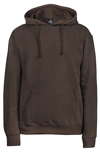 SUMG Kapuzenpullover Hoodie Kapuzen-Sweatshirt 'Basic Hooded Pullover' (S, Schoko Braun) von SUMG