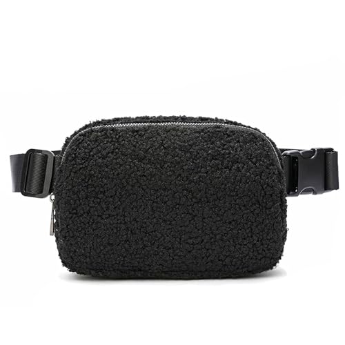 2-Wege-Reißverschluss Bauchtasche für Damen und Herren, Mini-Gürteltasche, kleine Hüfttasche, Reisen, Outdoor, Wandern, Laufen, leger, verstellbar, 0-schwarz, 9.05 x 5.55 x 1.96 inches, modisch von SUMGOGO