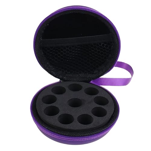 SUMKTO 1 Stück 1–2 ml PU-tragbares Etui für ätherische Öle, 10 Flaschen, Parfümöltasche, Reise-Organizer, Tragetasche, Aufbewahrungstasche, Hartschale für Zuhause, Reisen und Präsentationen von SUMKTO