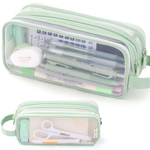 SUMKTO Neue transparente große Mesh-Bleistift hülle Doppels chicht Bleistift Tasche tragbar tragbare Multifunktion ale Kosmetik Tasche Schreibwaren Aufbewahrung Studenten büro Essentials SUMKTO Neue transparente große Mesh-Bleistift hülle Doppels chicht Bleistift Tasche tragbar tragbare Multifunktion ale Kosmetik Tasche Schreibwaren Aufbewahrung Studenten büro Essentials von SUMKTO
