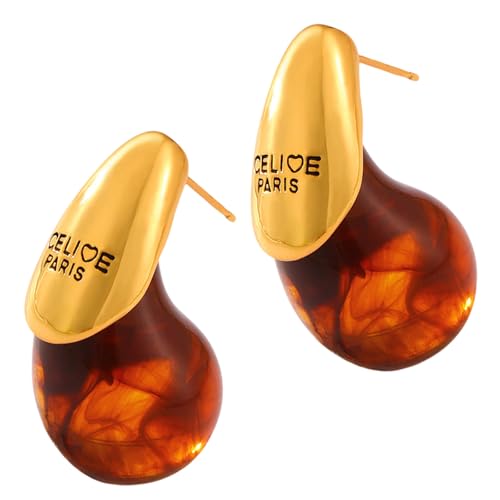 18K Gold Sturdy Steel Drop Ohrringe Tragbarer Tränenreden Hoops Mode Schmuckzubehör Für Sensible Ohren Stilvolle Outfits Statement Ohrringe von SUMMITDRAGON