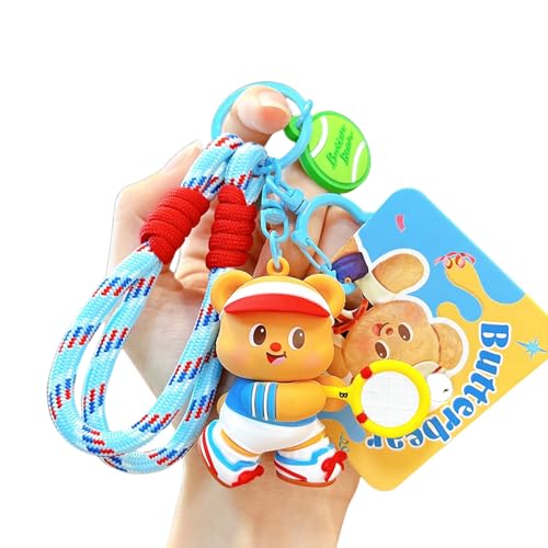 Athletic Cartoon Bärenbeutel Charme Leichter Schlüsselbund Dekore Entzückende PVC Design Schlüsselhalter Tasche Anhänger Für Erwachsene Cartoon Sporty Butterbär Keychain von SUMMITDRAGON