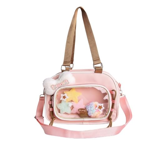 Bequemer Schultergurt Nylon Handtasche Leichte Crossbody Tasche Mit Klarem Display Design Für College Studenten Süße Schule Themen Tasche von SUMMITDRAGON