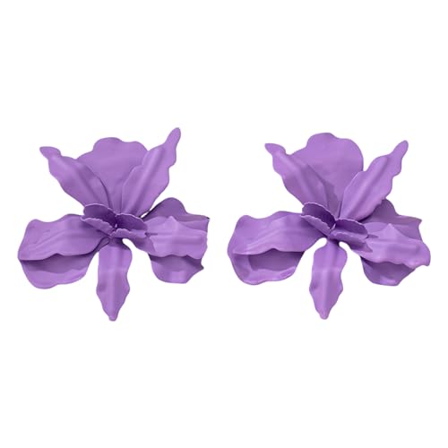 Einzigartige Blumenebenen Ohrringe Handgefertigte Modelegierung Textur Für Verschiedene Anlässe Elegante Handgefertigte Ohrschmuck Tragen von SUMMITDRAGON