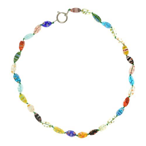 Einzigartige Muranos Glas Heckkette Bunte Perlen Halskette Handgefertigtes Krumpenbone Kragen Neckschmuckzubehör Für Frauen Mädchen Italienisch Geblasenes Glas Halskette Mit Zertifikat von SUMMITDRAGON
