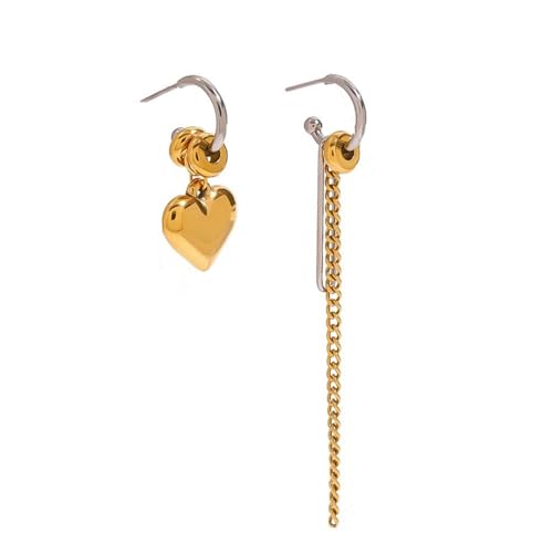 Elegante Herz Quasten Ohrringe Asymmetrische Edelstahlohrohrohrstollen Leichte Und Komfortable Ohrbekleidung Für Partys Party Statement Ohrringe von SUMMITDRAGON