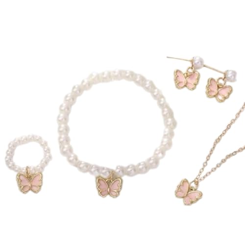Elegante Imitation Perlen Schmuck Stilvolle Schmetterling Anhänger Imitation Perlen Schmuck Set Für Kleine Damen Sicher von SUMMITDRAGON