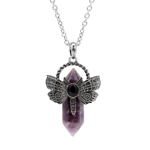 Elegante Kristalle Hexagonale Anhänger Halskette Mit Libellendesigns Für Trendige Frauen Suchen Natürliche Ästhetik Kristalle Anhänger Halskette von SUMMITDRAGON
