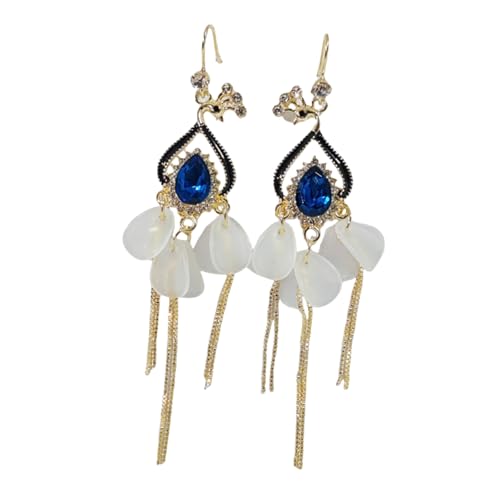 Elegante Pfauen Quasten Ohrringe Mit Funkelnden Kristallen Ohr Accessoire Für Formelle Anlässe Und Abendkleider Elegante Dangle Ohrringe von SUMMITDRAGON