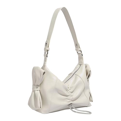 Frauen Unterarmtasche Ästhetische Handtasche All Matching Achselbeutel Süße Bögen Schulter Falten Satchel Geldbörse Für Tägliche Frauen Mode Achsel Achselhöhle PU Leder Unterarm Süße Bögen Schulter von SUMMITDRAGON