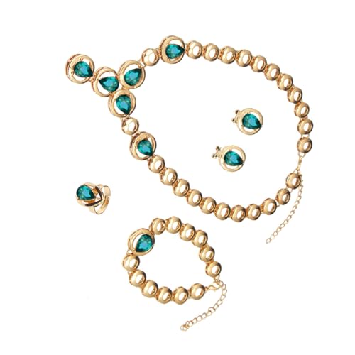 Kristallbrautschmuck Set Sprudelkristall Halskette Und Ringe Perlen Armband Drop Ohrring Für Frauen Hochzeit Outfit Brautdusche Schmuck Schmuck von SUMMITDRAGON