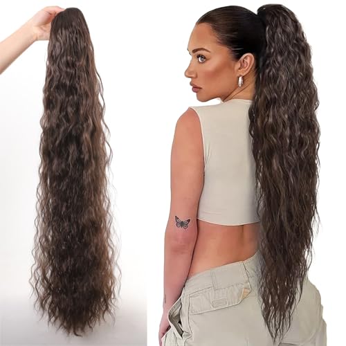 Langer Lockiger Clip Auf Pferdeschwanzverlängerung Verstellbares Drawess Haarstück Für Tägliche Styling Hitzeresistente Perücken Für Frauen Synthetisches Pferdeschwanz Haarstück von SUMMITDRAGON