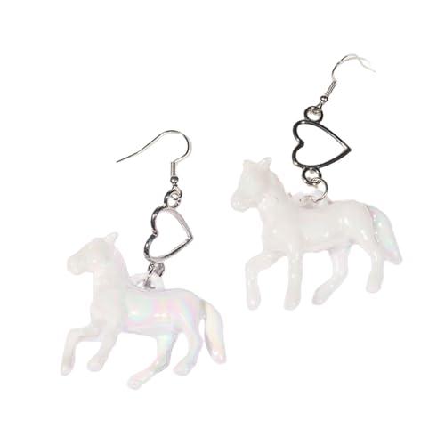 Leichte Einhörnerponys Ohrringe Mit Herzheizen Acryltier Hangle Für Frauen Handgefertigtes Ohr Accessoire Freizeitstil von SUMMITDRAGON