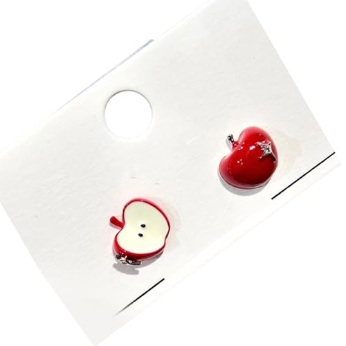 Miniaturenfruchtförmige Ohrringe Trendy Rot Tropfende Ölohrohrstollen Modeschmuckzubehör Für Teenager Und Erwachsene Minimalistische Äpfel Ohrringe von SUMMITDRAGON