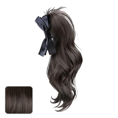 Mode Hohe Pferdeschwanzhaarstück Mit Bowknot Clip Für Frauen Die Alle Passende Hochtemperaturfaser Haarverlängerung Klauen Clip Ponytail Haarerweiterung von SUMMITDRAGON
