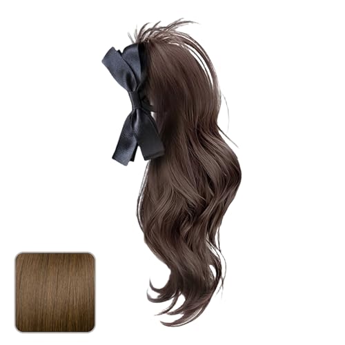 Mode Hohe Pferdeschwanzhaarstück Mit Bowknot Clip Für Frauen Die Alle Passende Hochtemperaturfaser Haarverlängerung Klauen Clip Ponytail Haarerweiterung von SUMMITDRAGON
