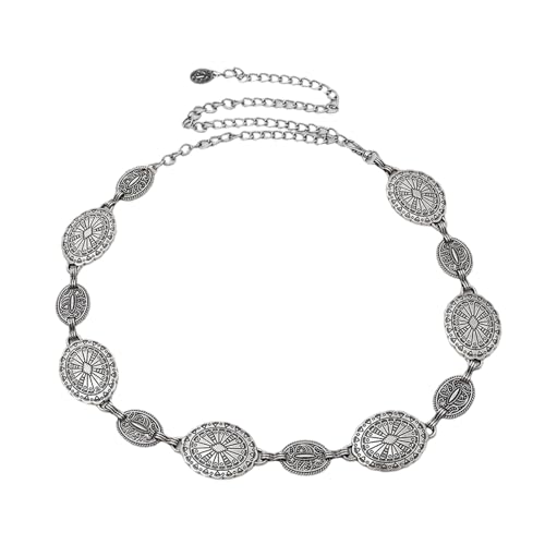 SUMMITDRAGON Mode Metall Taillengürtel Elegante Ethnische Stile Bauchkette Mode Accessoire Für Musikfestivals Und Lässige Outfits Ethnischer Stilgürtel von SUMMITDRAGON