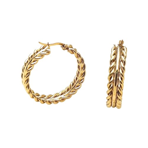 Mode Verdrehte Seilkonstruktionen Robuster Edelstahlohrringe Tragbares Accessoire Für Empfindliche Ohrenoutfits Einzigartige Designs Ohrringe von SUMMITDRAGON