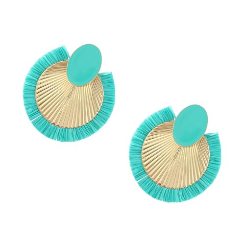 Modefanform Drop Ohrringe Mit Raffia Faserdekoration Trendy Ohrschmuck Geeignet Für Komfortable Kleidung Quasten Ohrringe von SUMMITDRAGON
