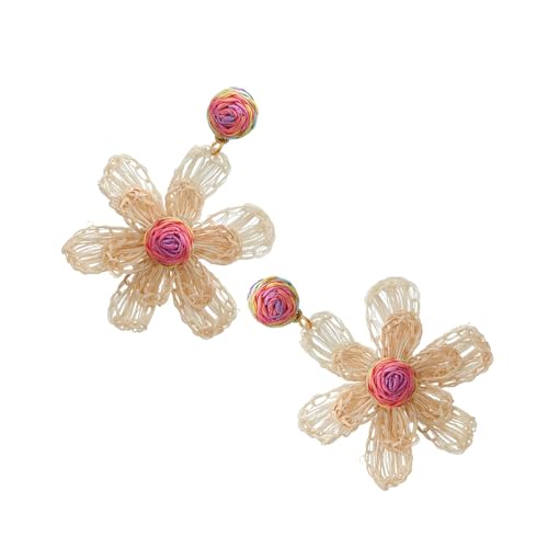 Raffia Flower Ohrringe Trendy Drop Ohrringe Gewebt Strohschmuck Statement Für Jugendliche Mode Enthusiasten Einzigartig von SUMMITDRAGON