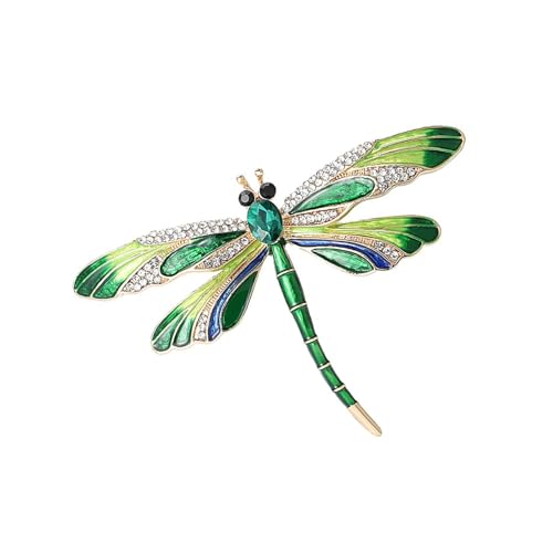 Retro Dragonflies Crystal Brosche Pin Eleganter Strasssteine Animal Revers Accessoire Für Frauen Und Mädchen Mode Schmuck Leichte Tragbare Brosche von SUMMITDRAGON