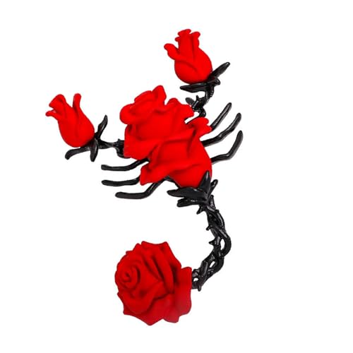Retro Metal Scorpions Rose Brosche Handgefertigtes Tropföl Einzigartiges Gotisches Abzeichen Pin Accessoire Für Outfit Retro Handmade Statement von SUMMITDRAGON