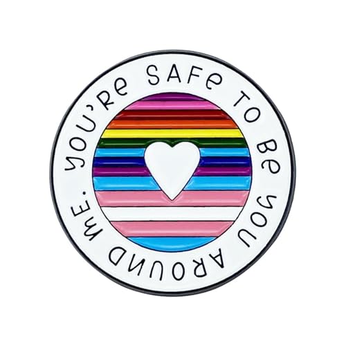 Runde Regenbogenmetall Brosche Inspirierende Zitat Anlagerstift Einzigartige LGBTQ Abzeichen Für Jacken Hüte Und Bag Accessoires Mode Brosche Für Kleidung von SUMMITDRAGON